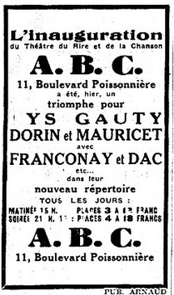 Théâtre ABC à Paris